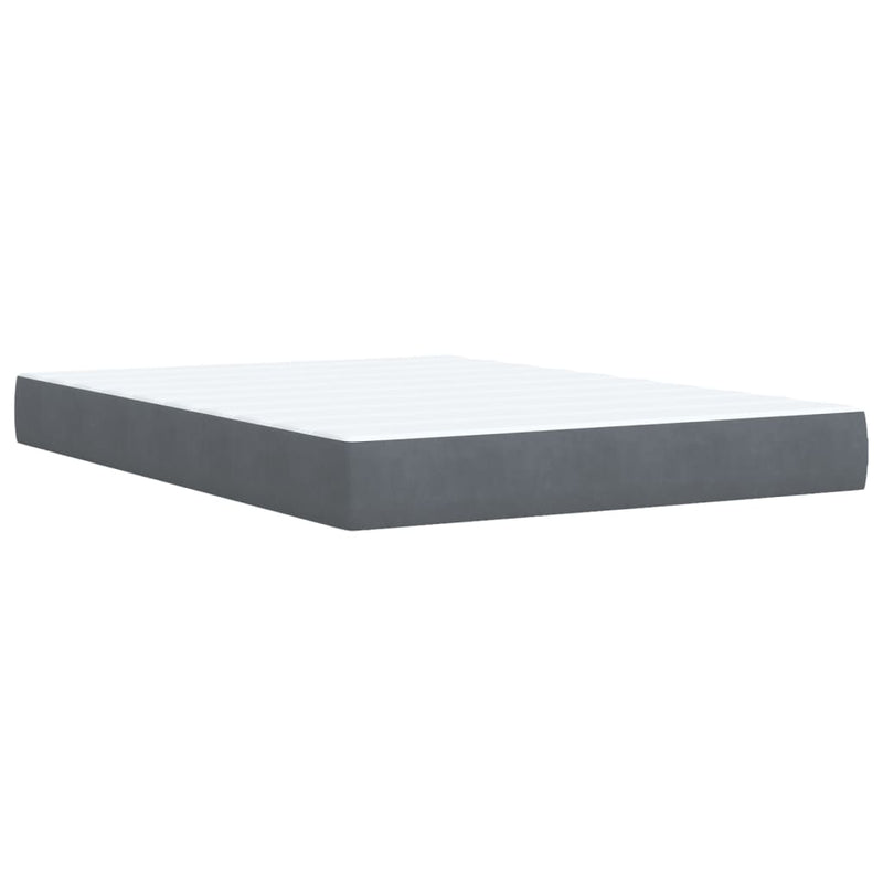 vidaXL Box Spring Bed with Mattress Dark Grey Queen Velvet