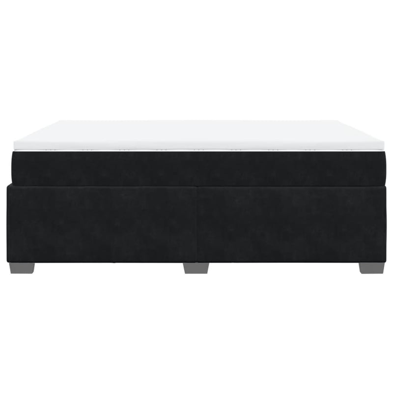 vidaXL Box Spring Bed with Mattress Black Queen Velvet