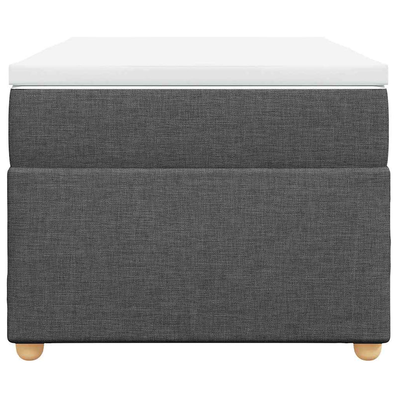 vidaXL Box Spring Bed with Mattress Dark Grey King Single Fabric