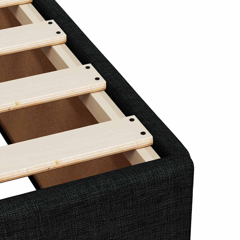 vidaXL Box Spring Bed with Mattress Black King Single Fabric