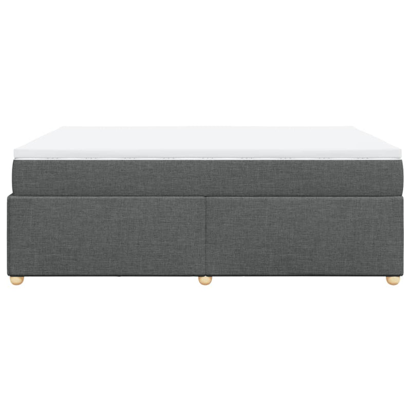 vidaXL Box Spring Bed with Mattress Light Grey Queen Fabric