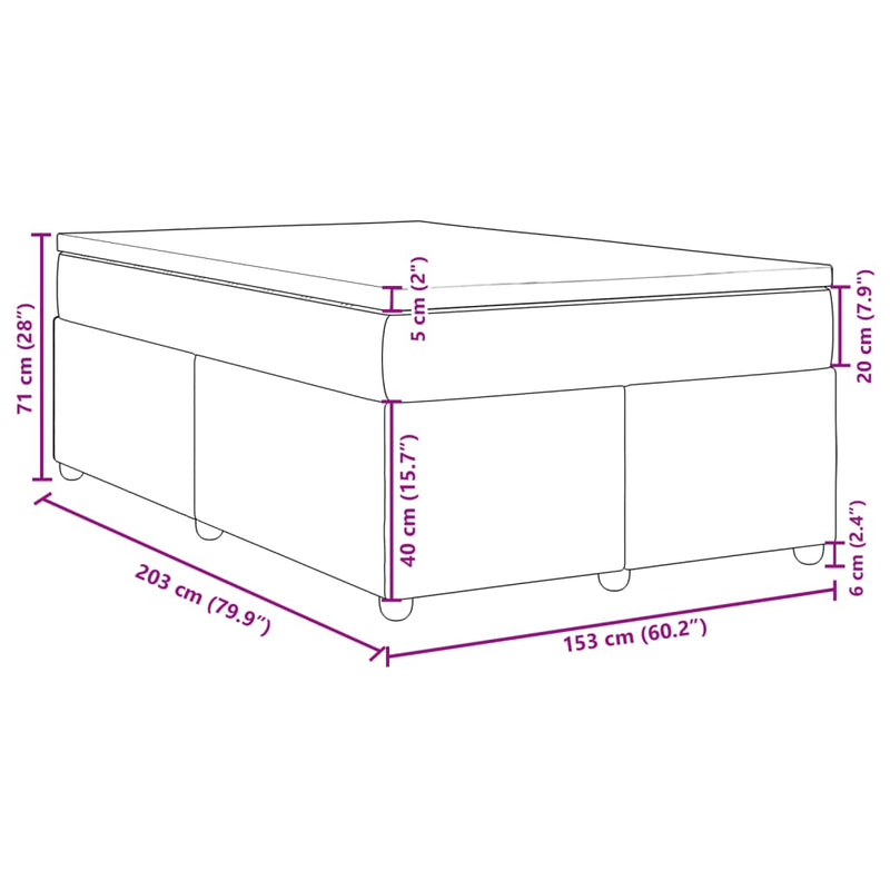 vidaXL Box Spring Bed with Mattress Black Queen Fabric