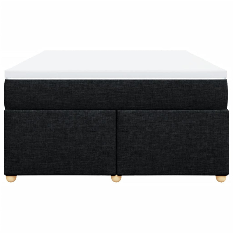 vidaXL Box Spring Bed with Mattress Black Queen Fabric