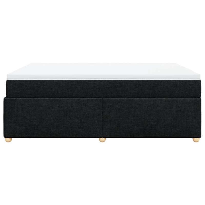 vidaXL Box Spring Bed with Mattress Black Queen Fabric