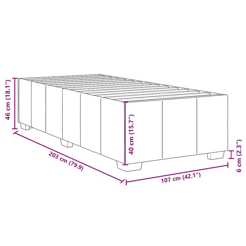 vidaXL Box Spring Bed with Mattress Black King Single Fabric