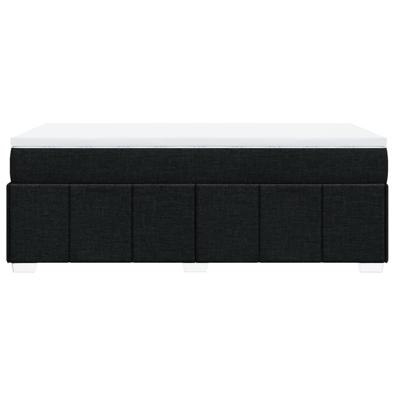 vidaXL Box Spring Bed with Mattress Black King Single Fabric