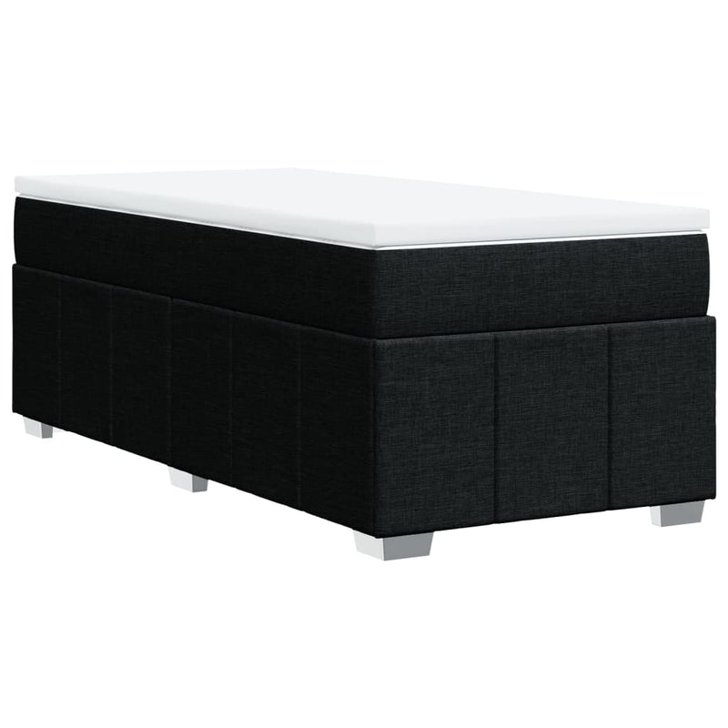 vidaXL Box Spring Bed with Mattress Black King Single Fabric