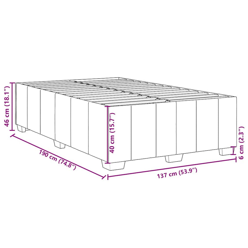 Box Spring Bed with Mattress Black Double Size Fabric