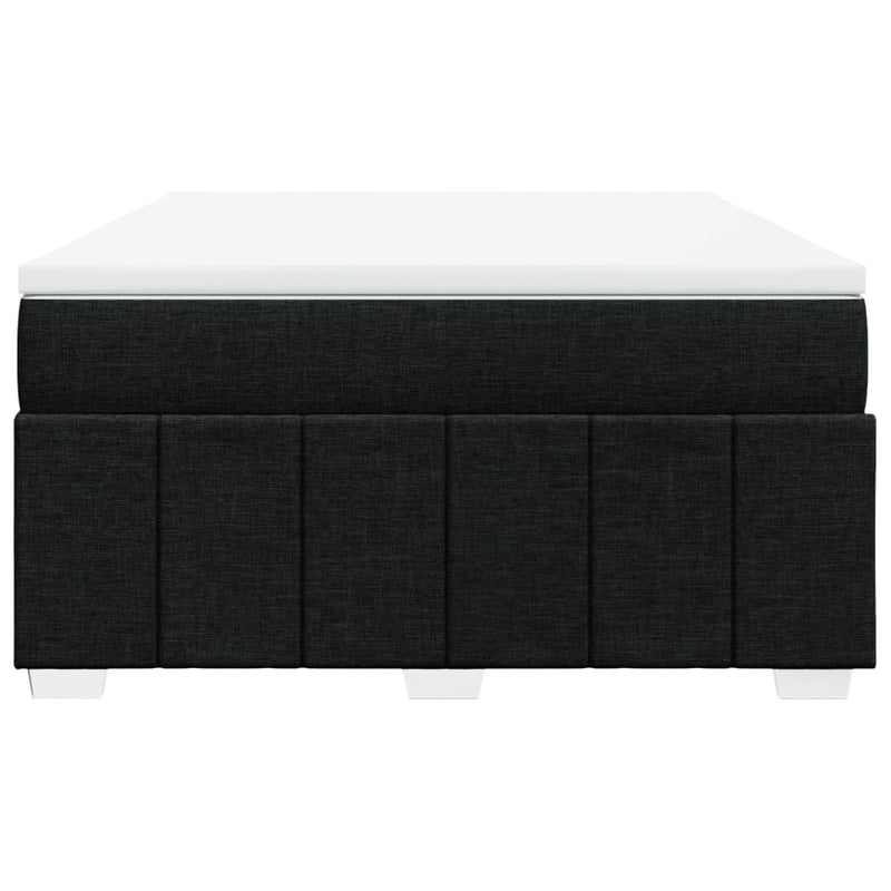 vidaXL Box Spring Bed with Mattress Black Queen Size Fabric