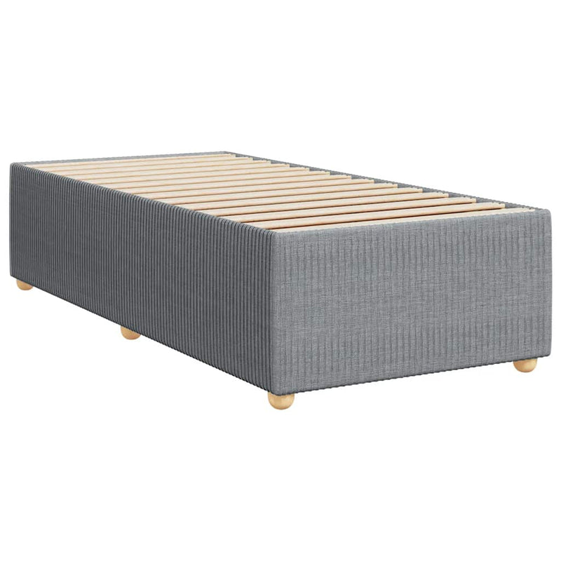 vidaXL Box Spring Bed with Mattress Dark Grey King Single Fabric