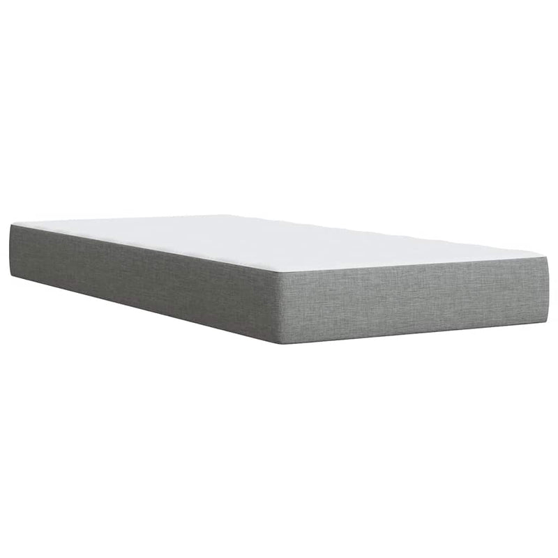 vidaXL Box Spring Bed with Mattress Dark Grey King Single Fabric