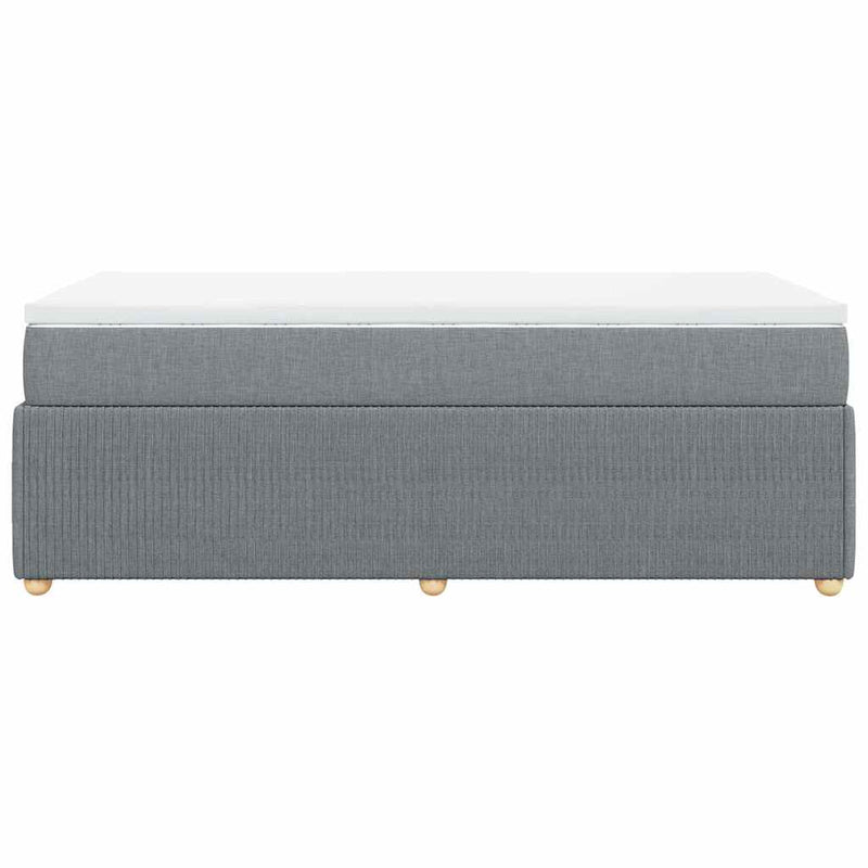 vidaXL Box Spring Bed with Mattress Dark Grey King Single Fabric
