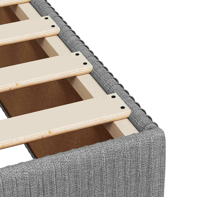vidaXL Box Spring Bed with Mattress Dark Grey King Single Fabric