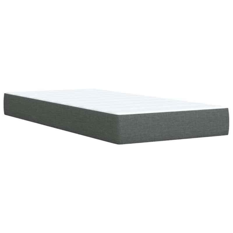 vidaXL Box Spring Bed with Mattress Black King Single Fabric