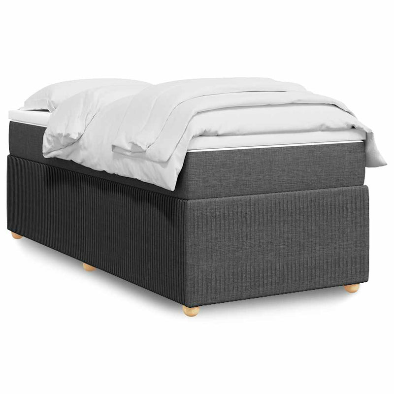 vidaXL Box Spring Bed with Mattress Black King Single Fabric