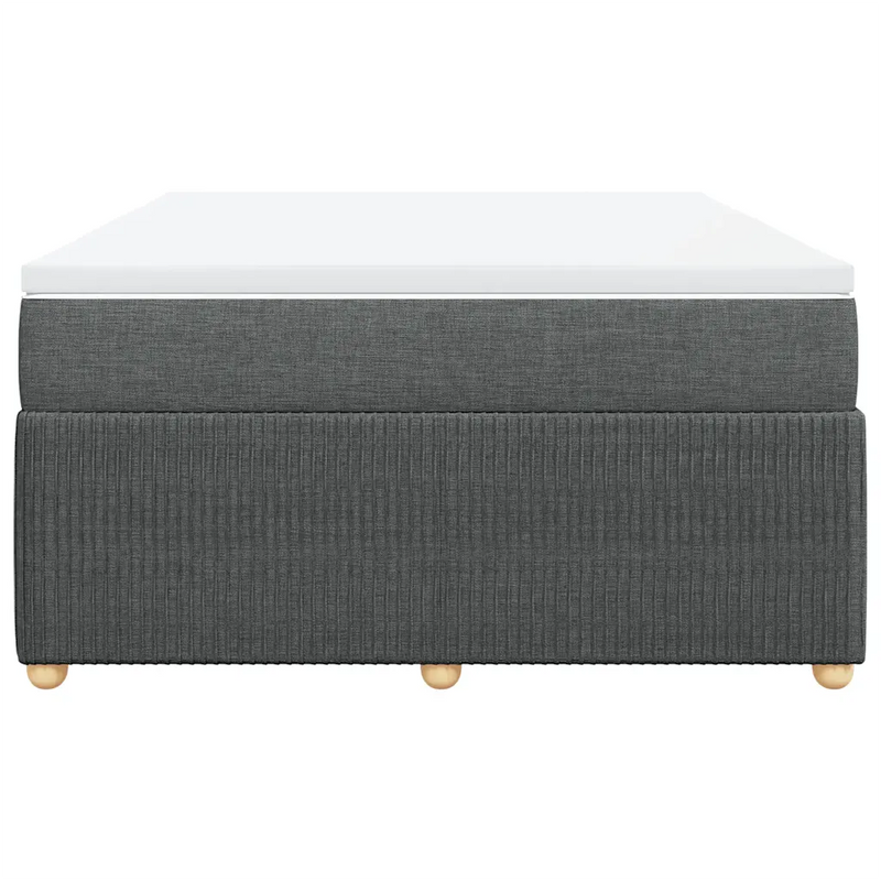 Box Spring Bed with Mattress Black Double Fabric