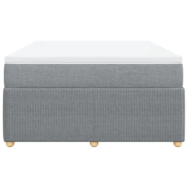 Box Spring Bed with Mattress Dark Grey Queen Fabric