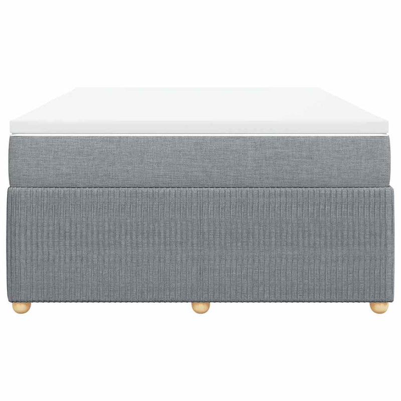vidaXL Box Spring Bed with Mattress Dark Grey Queen Fabric