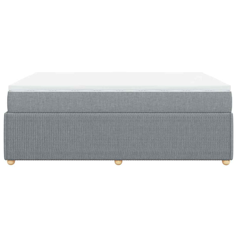 vidaXL Box Spring Bed with Mattress Dark Grey Queen Fabric