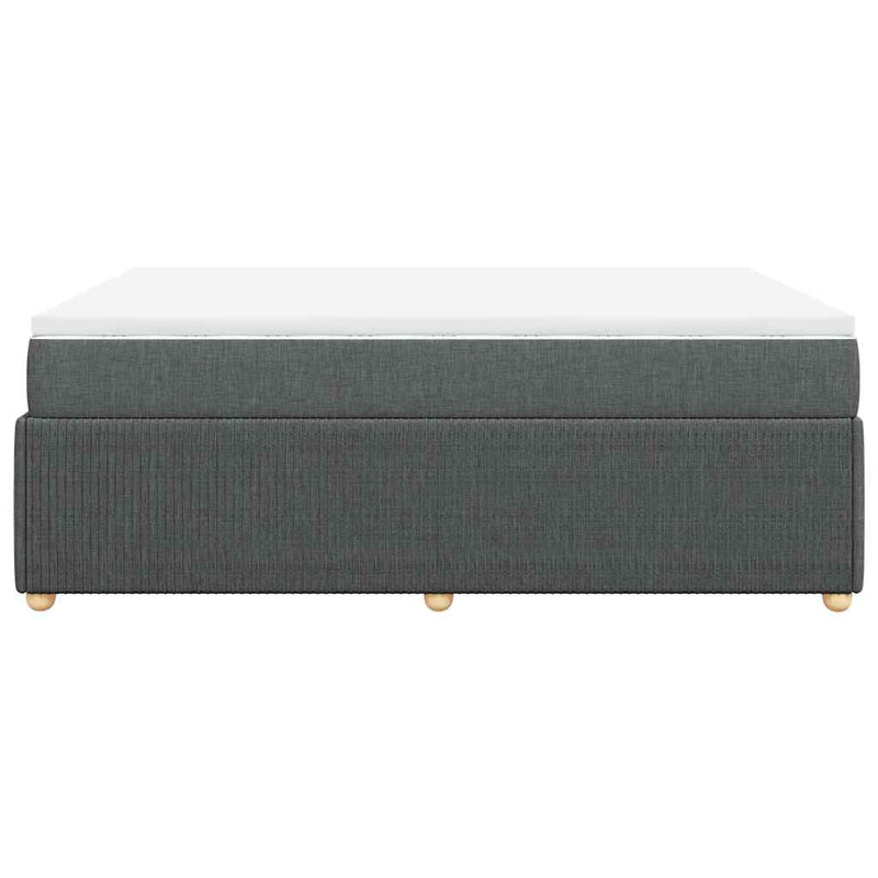 vidaXL Box Spring Bed with Mattress Black Queen Fabric