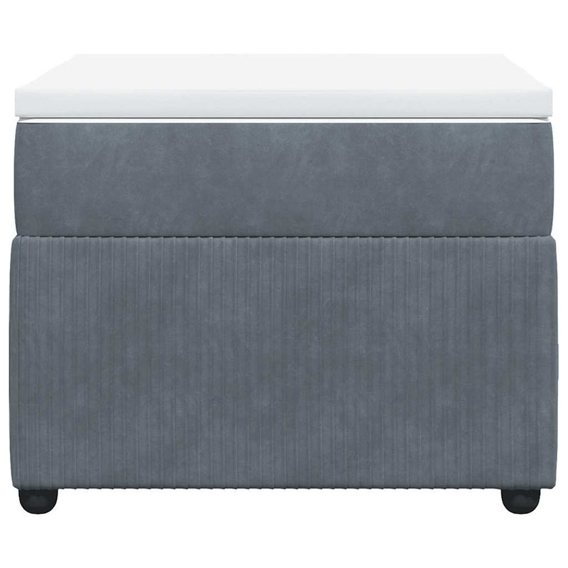 vidaXL Box Spring Bed with Mattress Dark Grey King Single Velvet