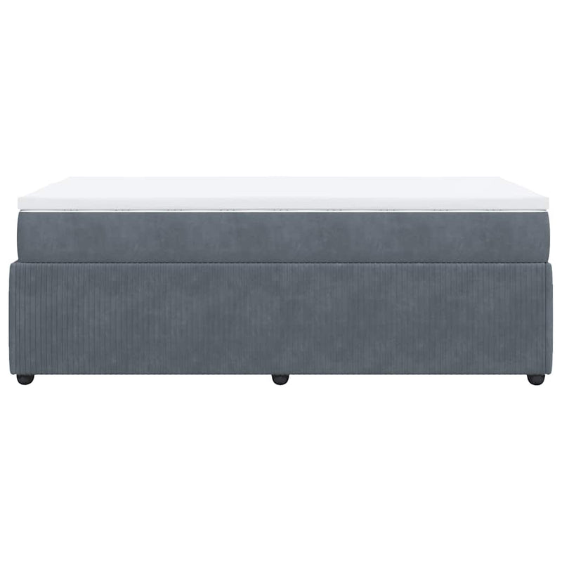 vidaXL Box Spring Bed with Mattress Dark Grey King Single Velvet