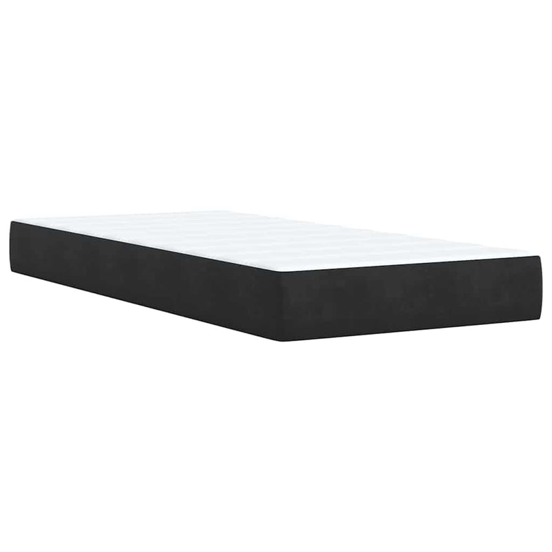 vidaXL Box Spring Bed with Mattress Black King Single Velvet