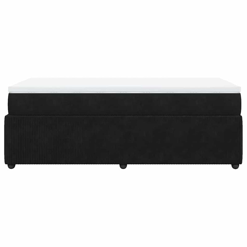 vidaXL Box Spring Bed with Mattress Black King Single Velvet
