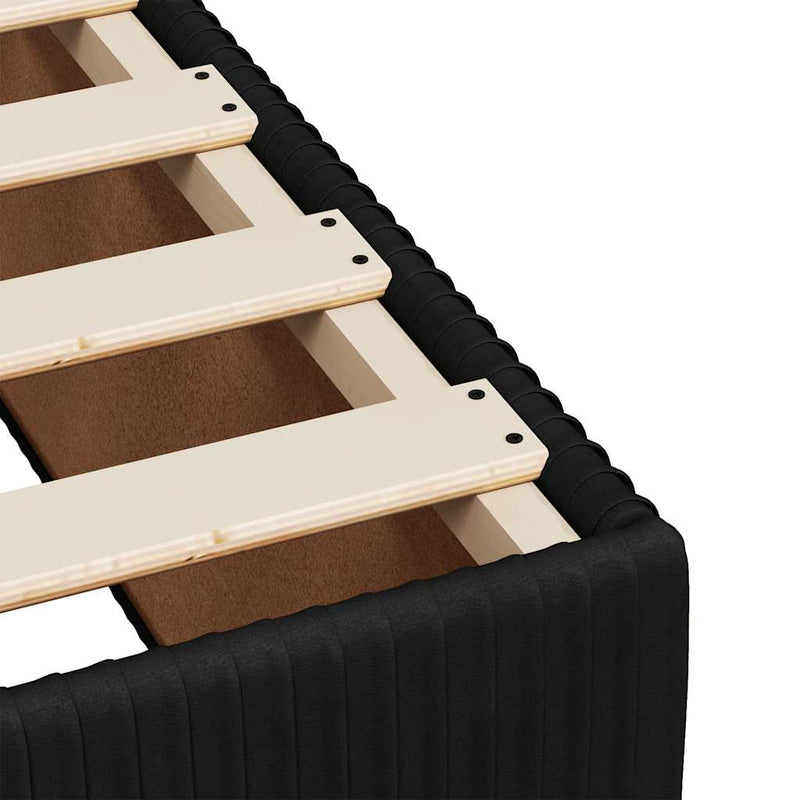vidaXL Box Spring Bed with Mattress Black King Single Velvet
