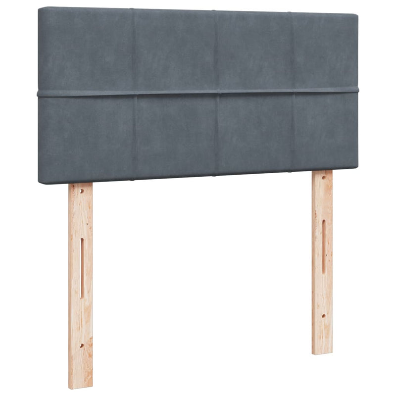 vidaXL Box Spring Bed with Mattress Dark Grey King Single Fabric