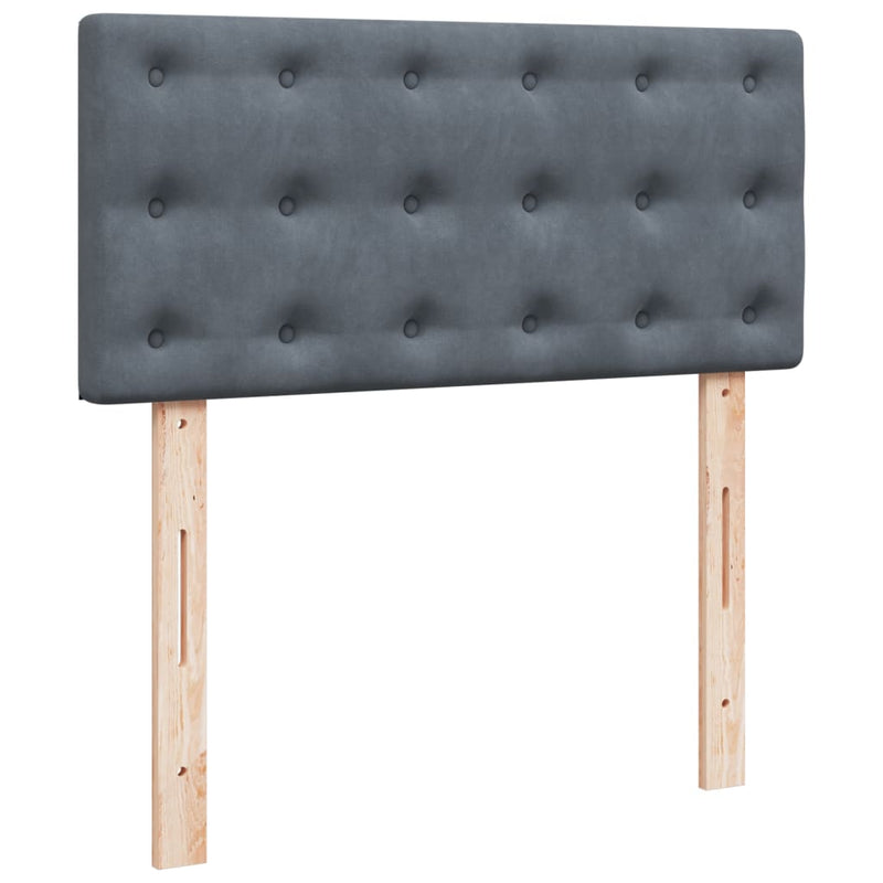 vidaXL Box Spring Bed with Mattress Dark Grey King Single Fabric