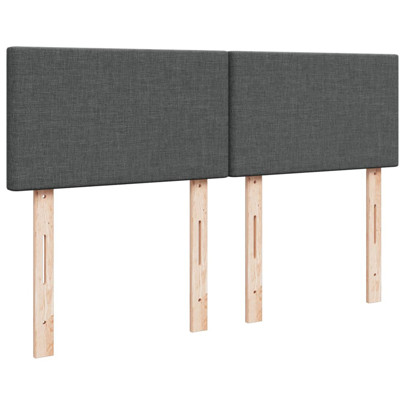 vidaXL Box Spring Bed with Mattress Dark Grey Queen Fabric