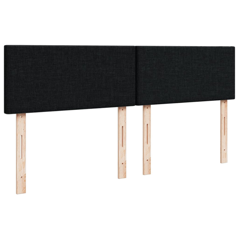 vidaXL Box Spring Bed with Mattress Black Queen Fabric
