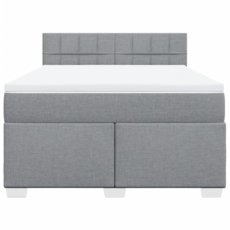 vidaXL Box Spring Bed with Mattress Dark Grey Queen Fabric