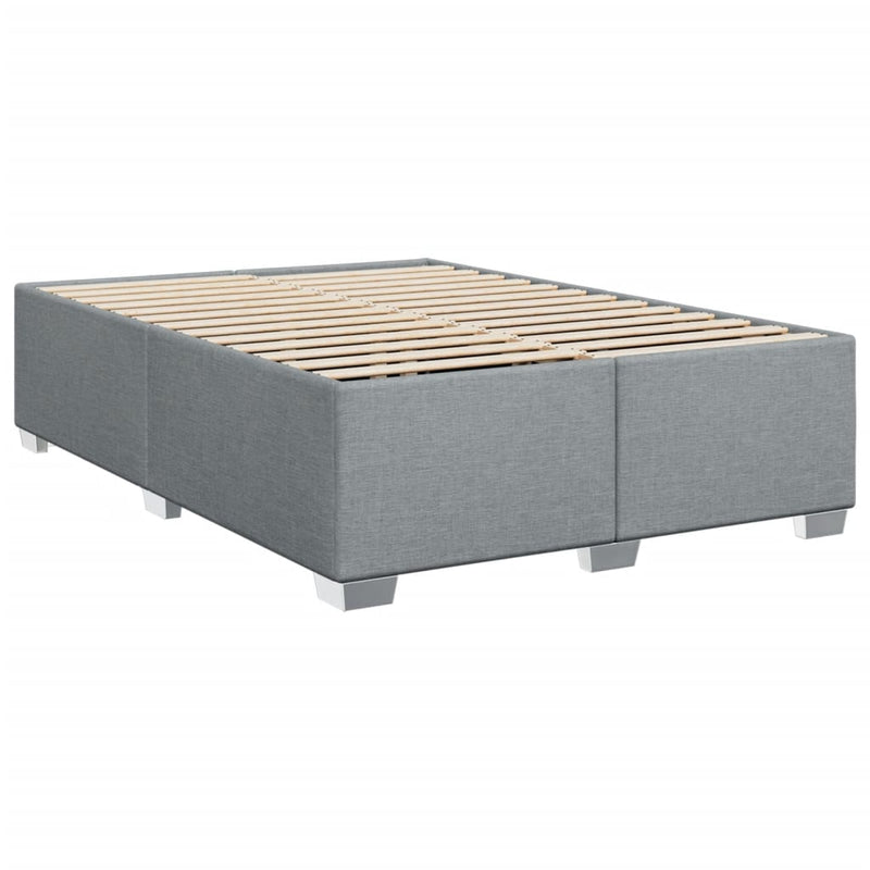 vidaXL Box Spring Bed with Mattress Dark Grey Queen Fabric