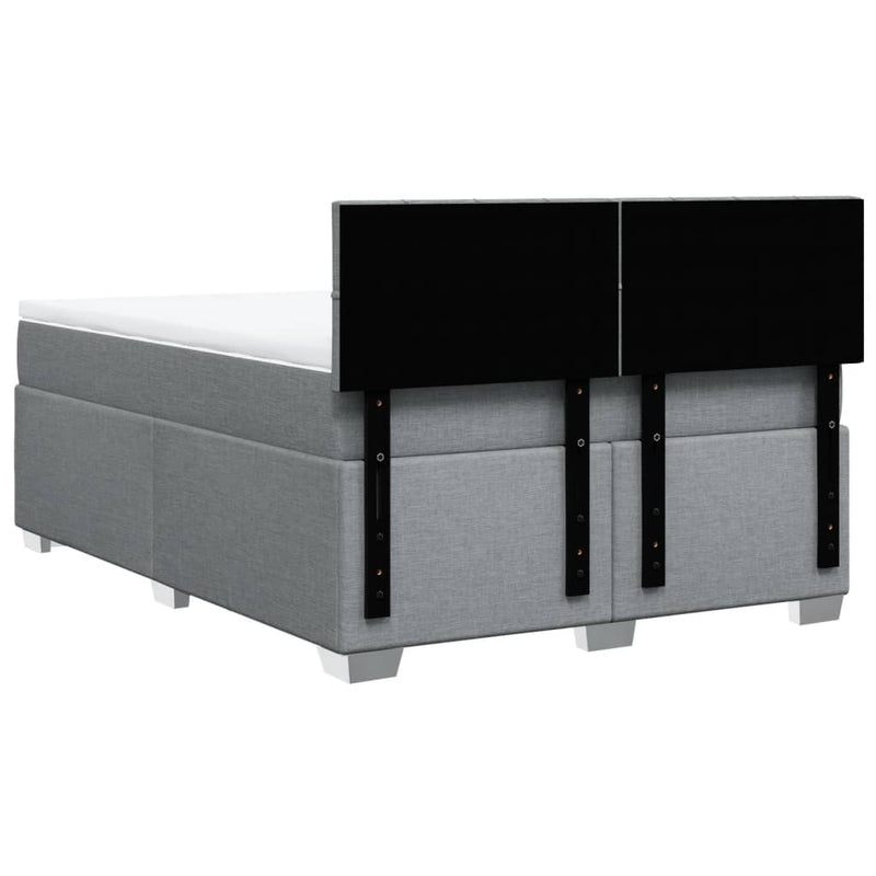 vidaXL Box Spring Bed with Mattress Dark Grey Queen Fabric