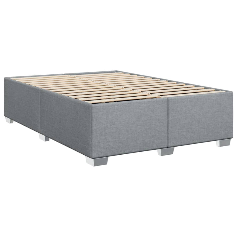 vidaXL Box Spring Bed with Mattress Dark Grey Queen Fabric