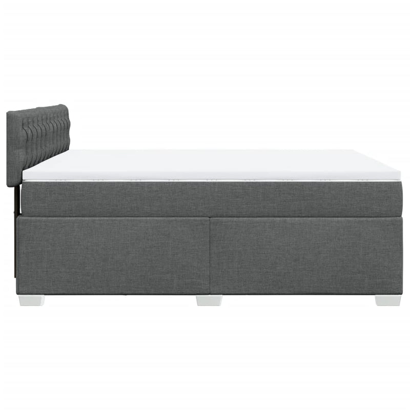 vidaXL Box Spring Bed with Mattress Black Queen Fabric