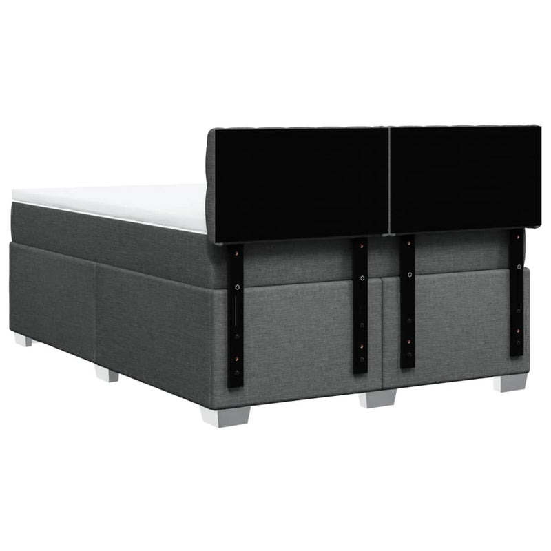 vidaXL Box Spring Bed with Mattress Black Queen Fabric