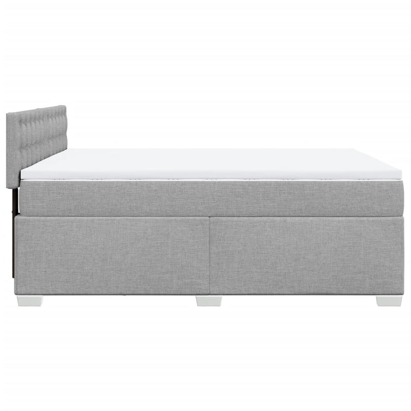 vidaXL Box Spring Bed with Mattress Dark Grey Queen Fabric