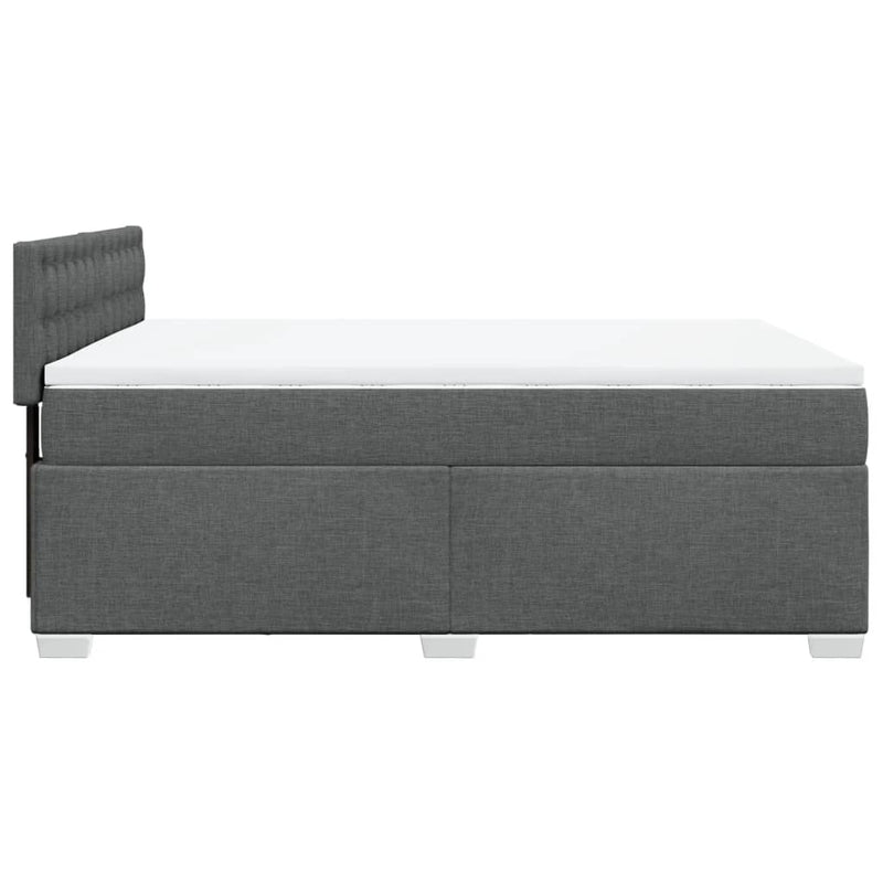 vidaXL Box Spring Bed with Mattress Black Queen Fabric
