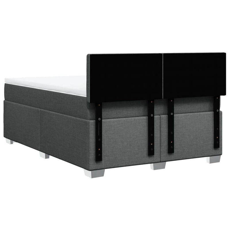 vidaXL Box Spring Bed with Mattress Black Queen Fabric