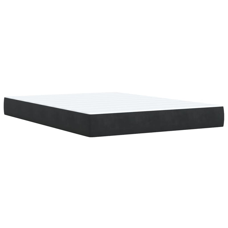 vidaXL Box Spring Bed with Mattress Black Queen Faux Leather