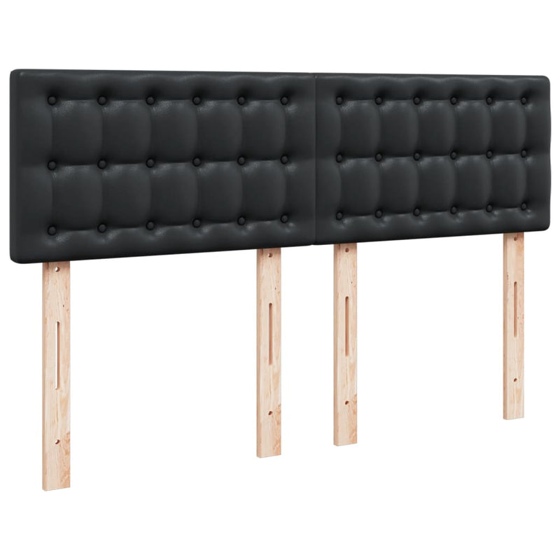 vidaXL Box Spring Bed with Mattress Black Queen Faux Leather