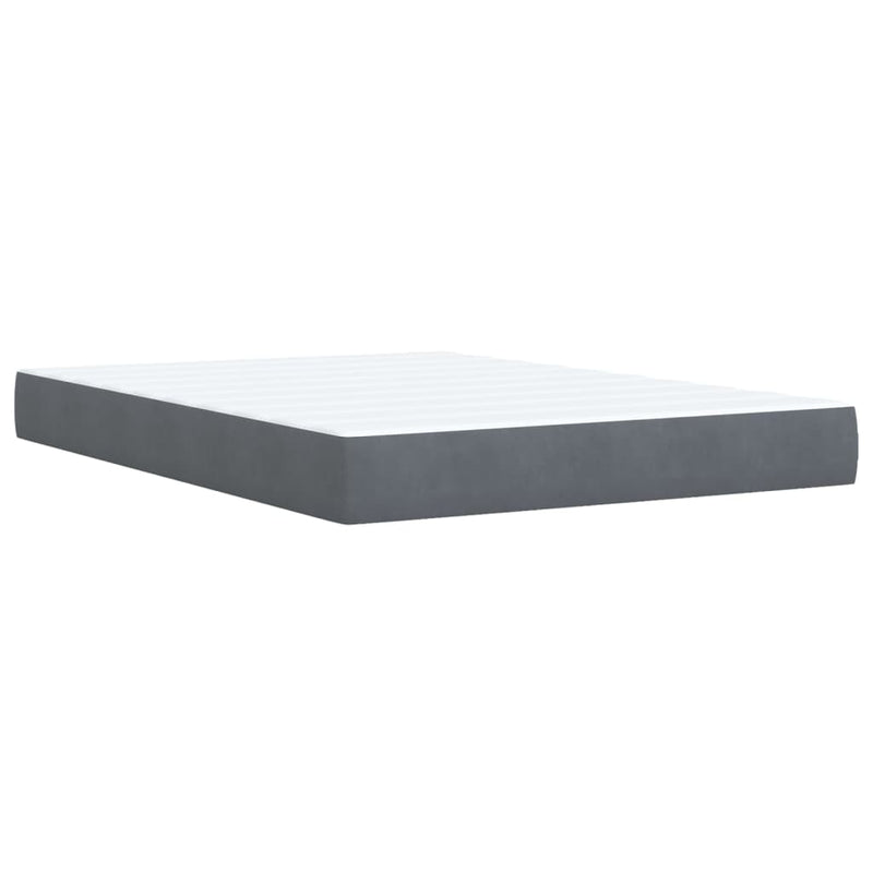 vidaXL Box Spring Bed with Mattress Dark Grey Queen Velvet