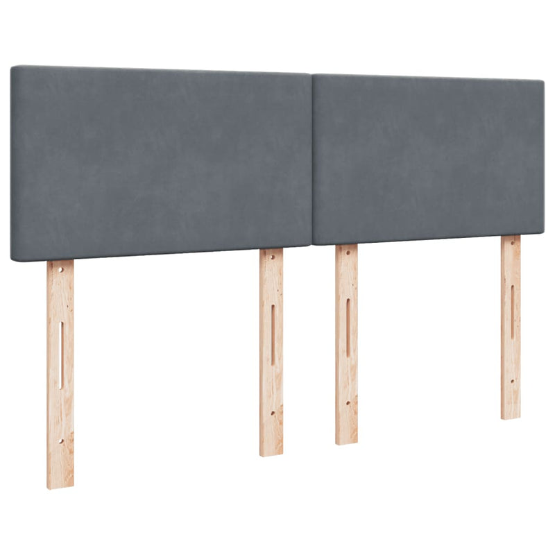 vidaXL Box Spring Bed with Mattress Dark Grey Queen Velvet