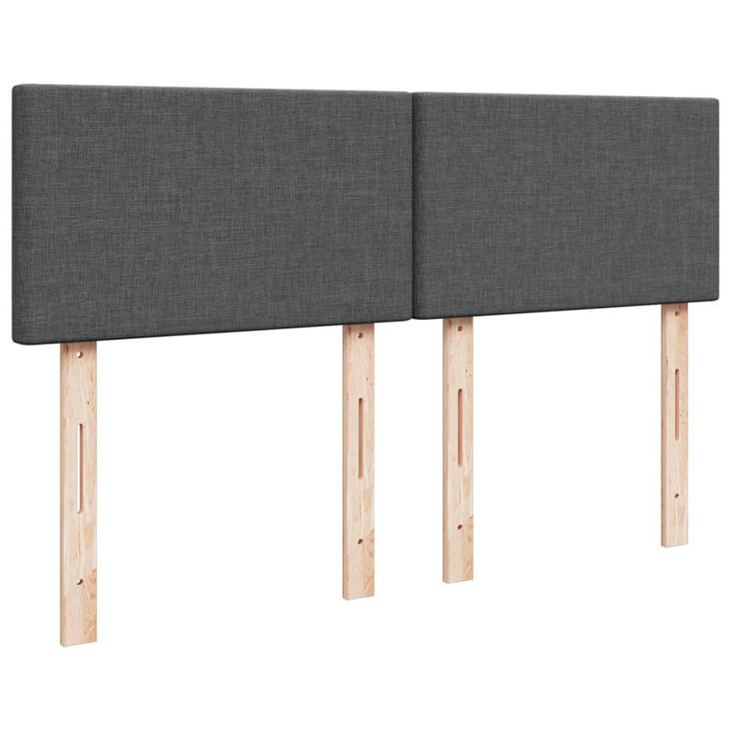 vidaXL Box Spring Bed with Mattress Dark Grey Queen Fabric