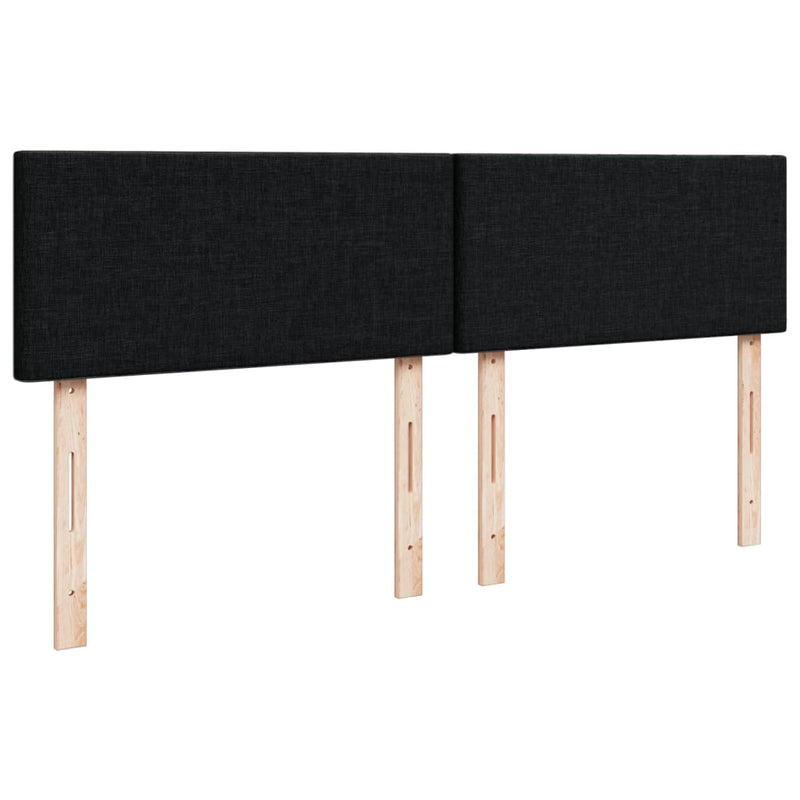 vidaXL Box Spring Bed with Mattress Black Queen Fabric