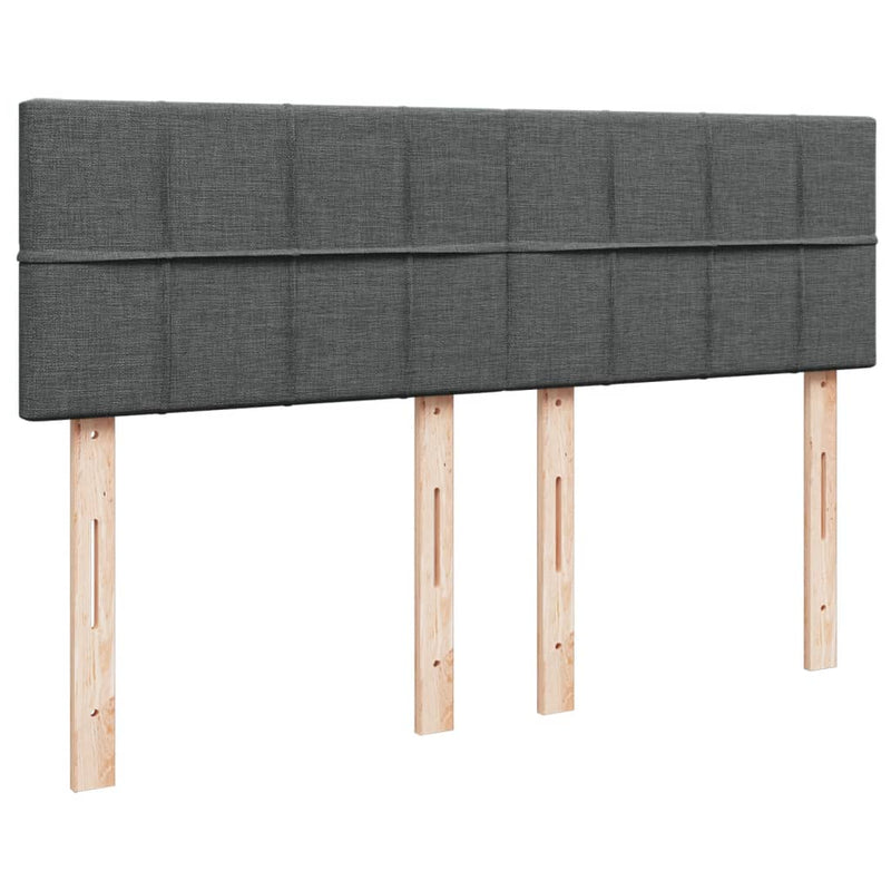 vidaXL Box Spring Bed with Mattress Dark Grey Queen Fabric