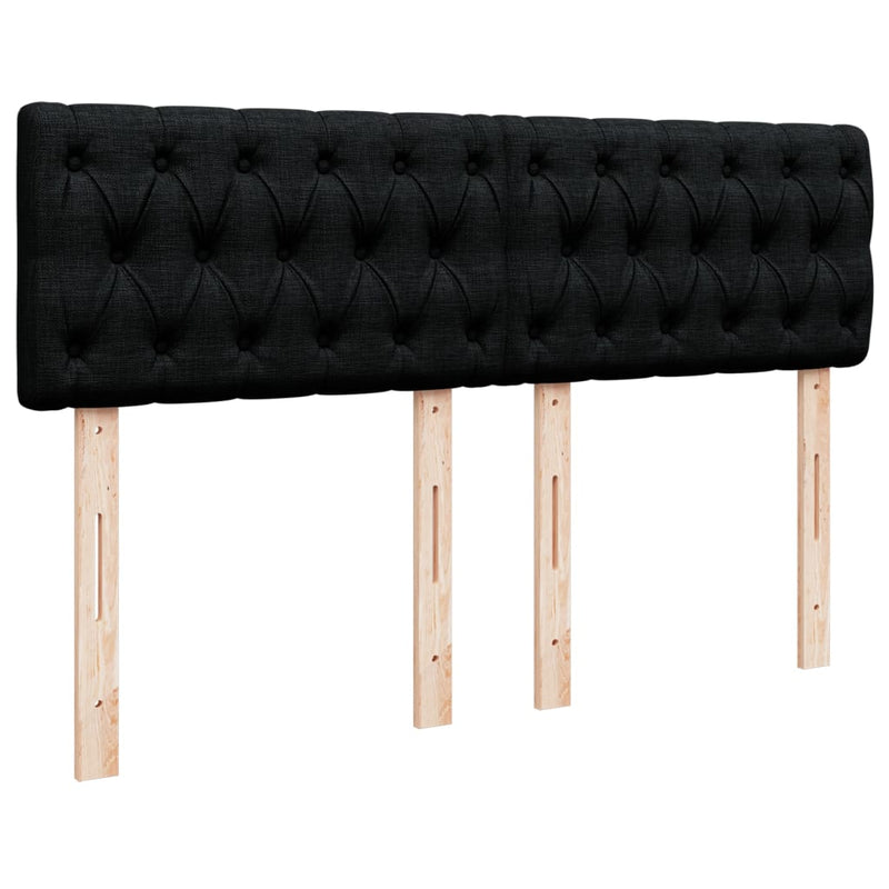 vidaXL Box Spring Bed with Mattress Black Queen Fabric